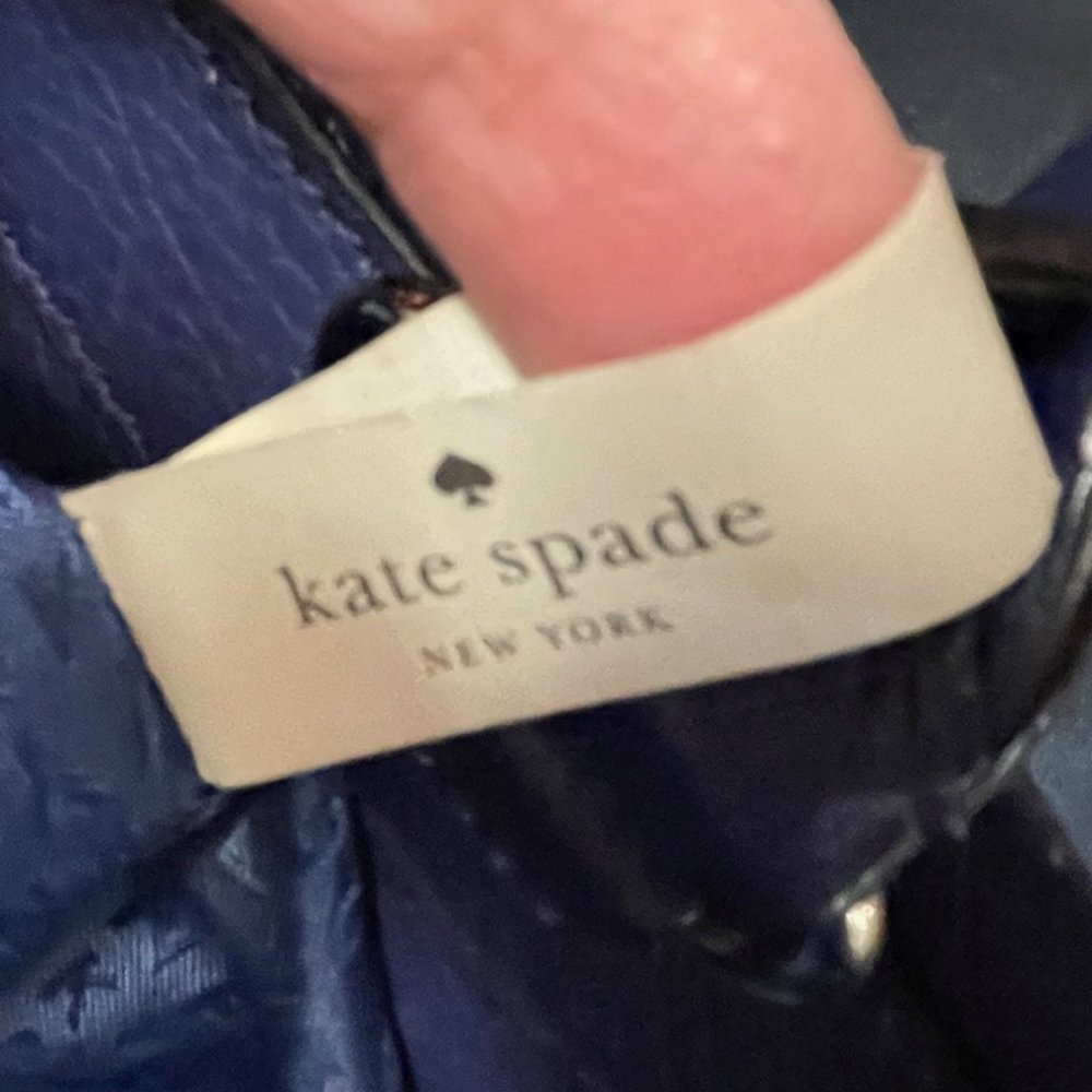 Kate Spade deep blue leather tote with bow - Picture 14 of 15